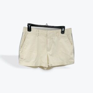 GAP Womens Size 6‎ Khaki Tan 3" Short Casual Summer Red Trim Accents